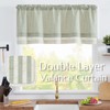 jinchan Linen Valance Curtain Striped Small Window Curtain Double Layer