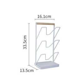 Tyenaza Pot Lid Organizer, 3 Layer Pot Lid Holder Vertical Pot Cover Drainage Storage Rack Chopping Board Organizer for Kitchen Pots And Pans Cover Storage