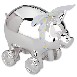 Reed And Barton 640 Piggy with Wheels Silverplate Bank