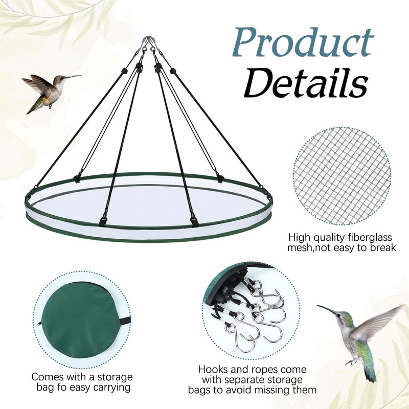 FoldTier 1 Piece Universal Wild Bird Seed Catcher Hanging Hoop