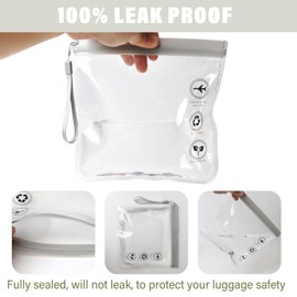 Widisun 4 Pcs Gray Clear Travel Toiletry Bag Gray Airport Security Liquids Bags 20x20cm Gray Portable Waterproof Clear Travel Bag for Men Women