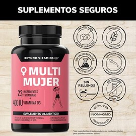Multivitamínico para Mujer con 24 Ingredientes y Vitaminas | Suplemento de Vitaminas para Mujer con Vitamina D3, Vitamina E, Biotina | Suplemento Alim