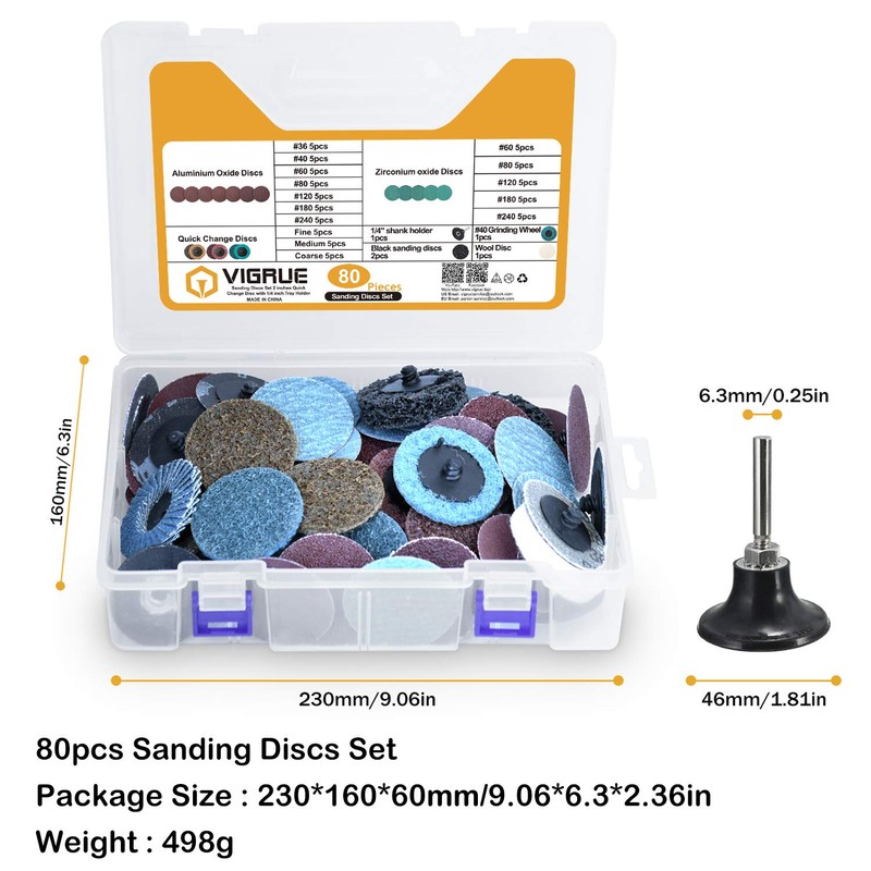 VIGRUE 2 Inch Sanding Discs Set, Die Grinder Pad for