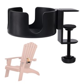 BOXOB Cup Holder for Chair Compatible with Adirondack, Adjustable Outdoor Drink Holder Attachment Sturdy & Durable Non-Spill & Non-Slip Cup Clamp for Outdoor Lawn Camp Lounge Chair Table