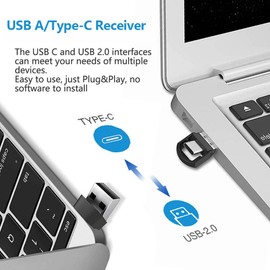 USB/Type-C 2-in-1 Wireless Presenter with Hyperlink Volume Control, 2.4 GHz PowerPoint Remote Control Pointer for Presentations Clicker, Wireless Presenter for Mac Laptop