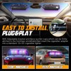 OPPBUY Red Blue Police Light with Strong Suction Cups,26 Flashing
