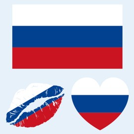 Russia Flag Tattoos, 30 Sheets Russia Flag Temporary Face Tattoos Stickers, 90 Pcs Waterproof Sweat National Flag Removable Fake Tattoos