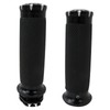 Universal Motorcycle Handle Bar Hand Grips Black/Chrome Replacement for Harley