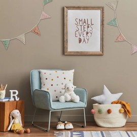 Nursery Bunting Banner Garland, Pastel Triangle Flags for Baby Room Decoration, Cotton Fabric Pennant Banner, Gender Neutral Wall Decor for Baby Shower Birthday Party