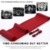 MUQIDA Genuine Leather Steering Wheel Cover, 15 Inches Breathable Stitch