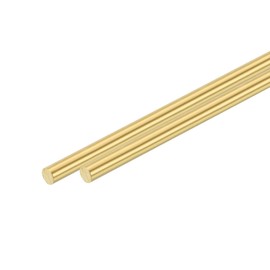 sourcing map 2 Pcs 7/32"(5.5mm) Dia Brass Solid Round Rod, 8"(203mm) Length H62 Brass Lathe Bar Stock Round Brass Rod for DIY Crafts Industry Construction