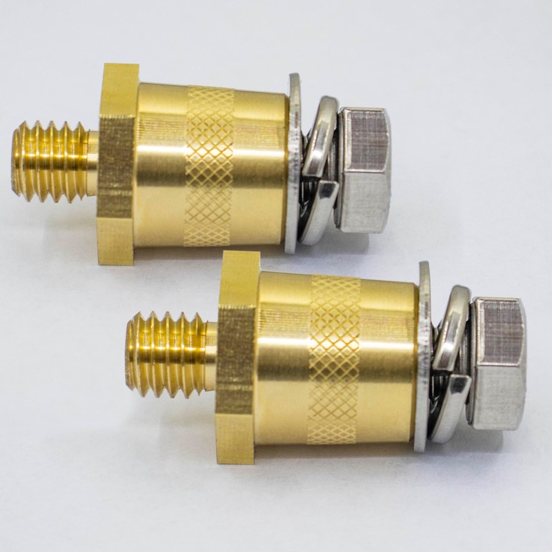 Battery Terminal Post Adapter, 3/8"-16 Thread Female Brass, Charging Post