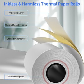 2 1/4 x 85 Thermal Paper Rolls, BPA Free Thermal Receipt Paper, POS Cash Register Receipt Rolls, Fits All Credit Card Terminal, 5 Rolls
