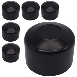 SKIR'CO Pack of 6 Fence Post Caps Round 40 mm Black Plastic Caps for Round Fence Posts Fence Post Covers Black RAL 9005 Colour