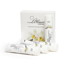 4 Pack Vanilla Lip Balm 100% Natural for Dry and Chapped lips | 4 Counts Made in Canada | L'Oivier Naturals