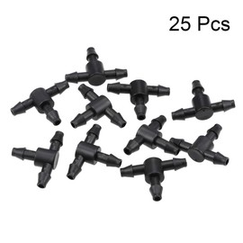 uxcell Barb Drip Tee Pipe Connector 4/7mm Hose Fitting 3 Way for Garden Agricultural Irrigation System, Plastic 25pcs
