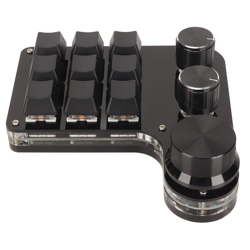 Mini 9 Key Keypad with 3 Knob RGB Light Blue