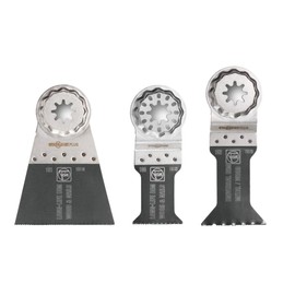 Fein StarLock Plus E-Cut Combo Oscillating Saw Blades - for Universal Use - 1 Blade of 1-3/4", 1 Blade of 1-3/8", 1 Blade of 2-9/16" - Fits Most Multitools - 35222952030