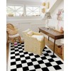 Wonnitar Checkered Washable Area Rugs 3x5, Non-Slip Black and White