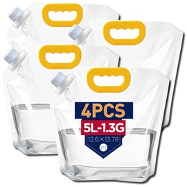 Drinking Bag Set, Transparent, Plastic, Untreated, Leak-proof & Reusable, Ideal for Wine, Camping, Travel, Festivals, Parties