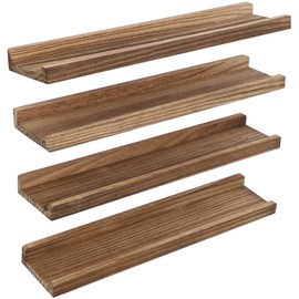 Long Floating Shelves With Lip,Picture Ledge Shelves Set of 4,Rustic Photo Frames Storage Display Shelves Wall Mounted for Living Room Bedroom Kitchen Kids Nursery,Home Office Decor 24 Inch