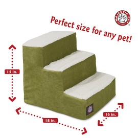 Majestic Pet Portable Pet Stairs | Soft Sherpa Steps Foam Feeling | Steps for Dogs & Cats | Dog & Cat Ramp | Perfect for Bed & Sofa | Indoor Only | Max Weight: up to 250 Lbs
