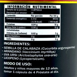 4 Próstata Calabaza Arándano Uva Licopeno 30 Caps Vitesa