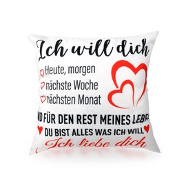 GADITIEK Partner Gifts Cushion Cover, 45 x 45 cm, Couple Gift for Birthday, Valentine's Day, Anniversary, Couple Gift, Anniversary Gift for Him Her Boyfriend, Couple Gifts Cushion Covers (Text Type)