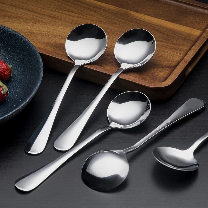 HAPPY KIT Soup Spoons 50-Piece Premuim Stainless Steel Dinner Spoons