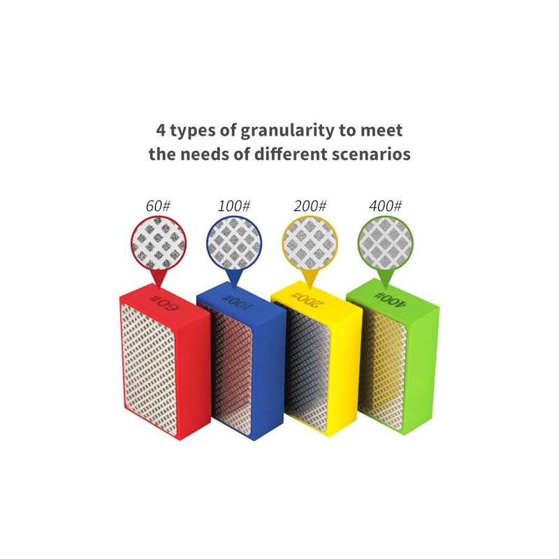 Diamond Polishing Pads Sanding Blocks - Cuttte 4pcs Diamond Sanding