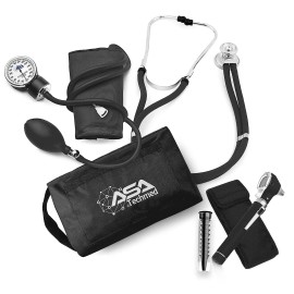 ASA TECHMED Nurse Essentials Professional Kit with Handheld Travel Case - Black