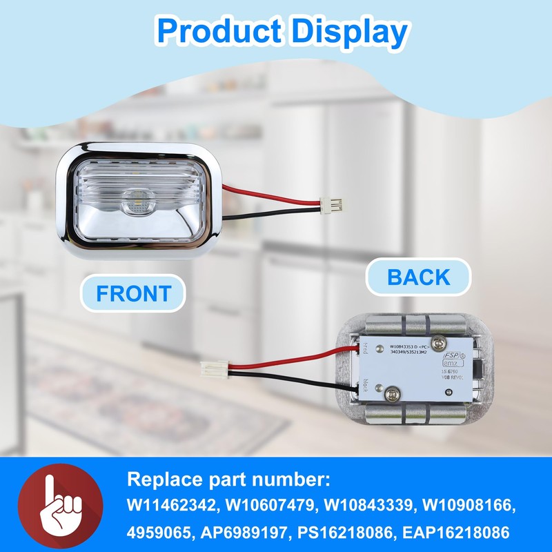 W11462342 Refrigerator LED Light Module Compatible with Whirl-pool Kitchenaid Jennair