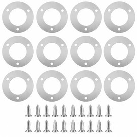 Pack of 12 X Bird Nest Box Protection Plates 32mm, Wild Bird Box Stainless Steel Ring Guard, Garden Small Birds Metal Plate, Birdhouses Houses Robin Nest Box, Sparrows, Swifts