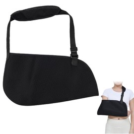 Qianeffort Lightweight Arm Sling,Arm Sling for Shoulder Injury,Sling for Arm Support for Hand Injury Elevated,Adjustable Shoulder Sling,Arm Sling for Elbow Injury(Black)