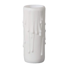 B&P Lamp® 4 Inch Flat White Color Polybeeswax Standard Candle Cover