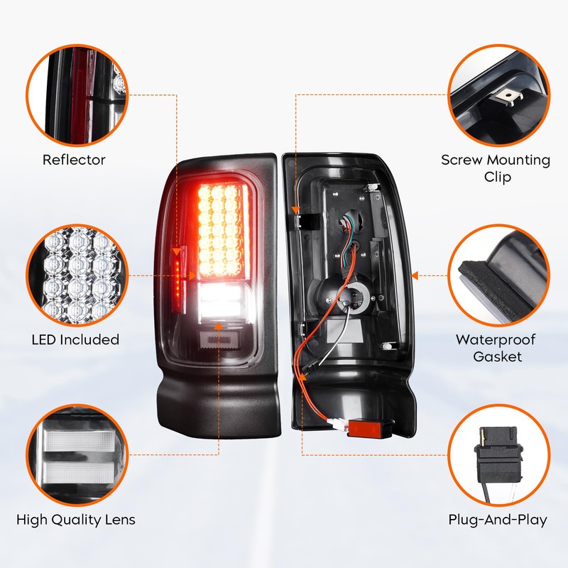 Tresound Tail Light + 3rd Brake Cargo Lamp for Dodge
