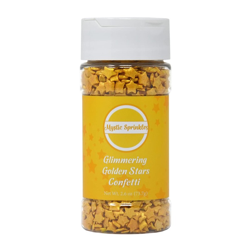 Mystic Sprinkles Confetti Sprinkle Mixes (Glimmering Golden Stars Confetti 2.6oz)