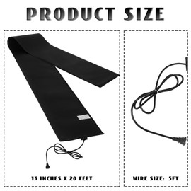 Baquler 1 Piece 20 ft Snow and Ice Melting Mats Roof and Valley Heater Ice Dam Prevention Heated Outdoor Mats Electric Snow Melting Mats for Winter Snow Removal