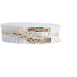 Bella Solids White Honey Bun 40 1.5-inch Strips Moda Fabrics 9900HB 98