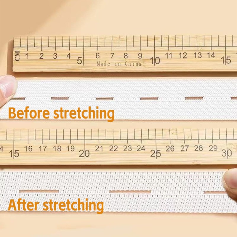 Black & White Elastic Sewing Bands with Buttonhole,3/4 Inch width,total