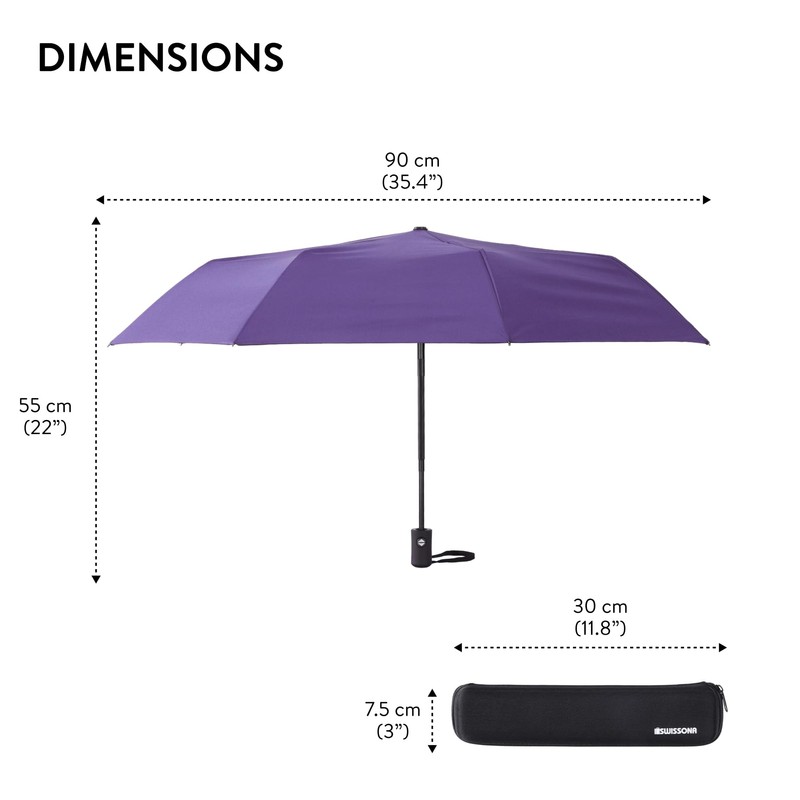 SWISSONA Umbrella, Windproof, Lightweight and Compact, Automatic Open-Close Including Umbrella