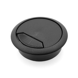 Modket M4327-70-BK-5 PC Computer Cord Cable Wires Organizer Hole Cover 2-3/4" Black Plastic Desk Grommet - 5 Pack