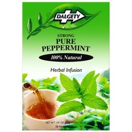 Dalgety Pure Peppermint Herbal Infusion 6x40g Cartons (6 Pack) 100% Natural, Caffeine Free Tea (Total 108 Teabags); Our Delicious Tea aids Digestion and Wind Pain, Calming and Soothing Nerves