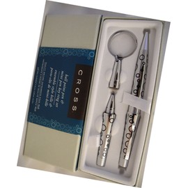 Cross Beverly Chrome Ballpoint Pen and Mini Compact Key Ring Pen Set AT0492B-3KR