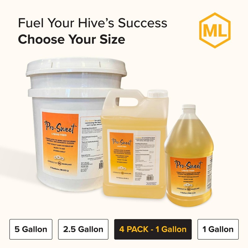 Mann Lake Pro-Sweet Liquid Feed, Natural Supplemental Feed for Bees,