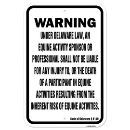 Delaware Equine | 12" X 18" Heavy-Gauge Aluminum Rust Proof Parking Sign | Protect Your Business & Municipality | Made in The USA