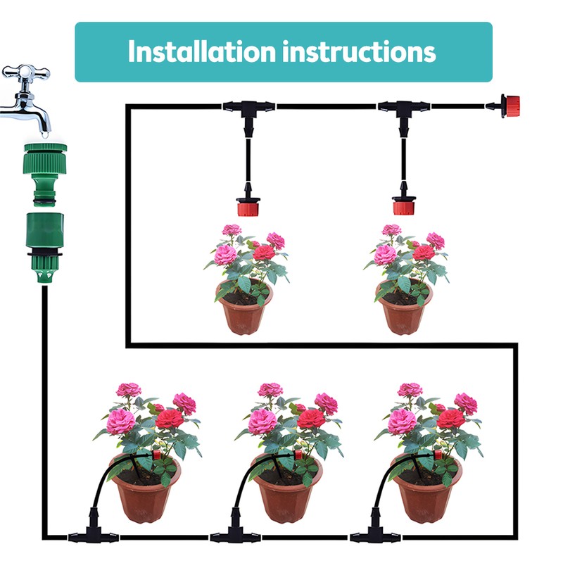 Drip Irrigation System Kit - 49FT Automatic Irrigation System Patio