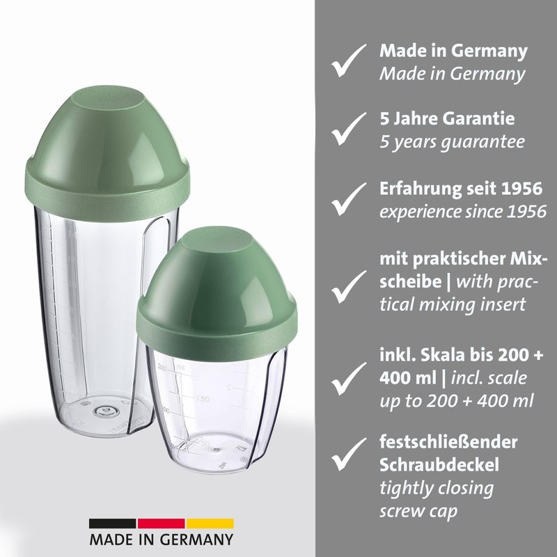 Westmark 2 Mixing and Shaking Cups/Shaker with Removable Mixing Disc