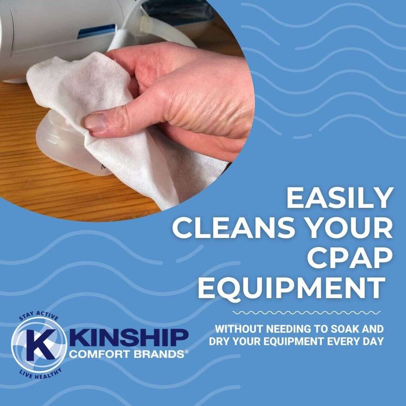 Kinship Comfort Brands CPAP Mask Cleaning Wipes, Unscented and Lint