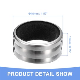GLOKUUCA Wine Bottle Collars - 2Pack Classy Wine Collar Drip Rings Fits for Bar and Home - Stainless Steel Wine Drop Stopper - (1.57-inch x 0.75-inch, Black Silver)